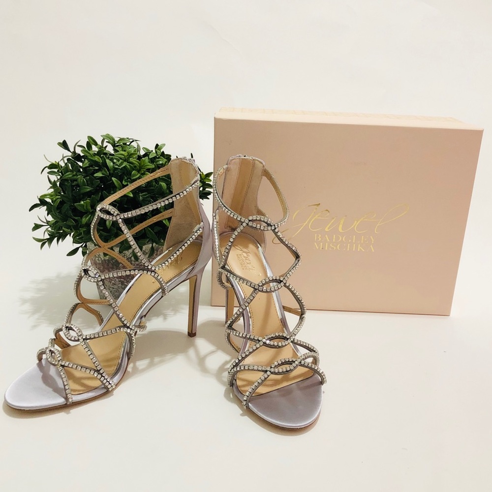 Jewel Badgley Mischka Delancey Heels - Silver
